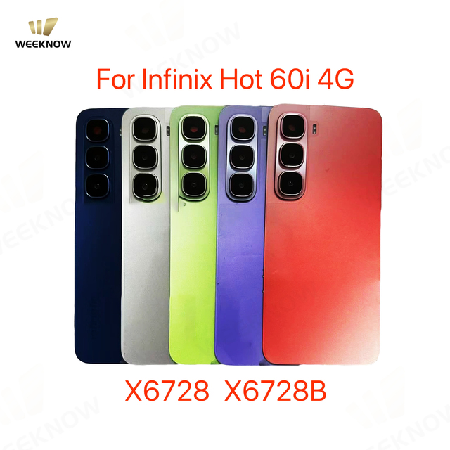 Mobile Phone Back Cover for Infinix Hot 60i 60Pro Plus X6886 Rear Battery Cover Back Glass Phone Housing Factory Price Wholesale