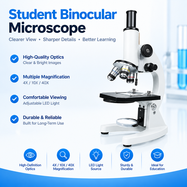 Hot Sale Cheap Price Teaching Apparatus Student Biological Microscope 640X Monocular XSP-02