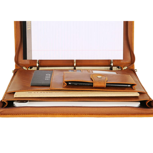 Biểu Tượng Tùy Chỉnh Da Thư Mục Cho Bằng Tốt Nghiệp Dập Nổi Chính Hãng <span class=keywords><strong>Zip</strong></span> Da Thư Mục Tập Tin Với Máy Tính Xách Tay Và Bút - Product Image 2