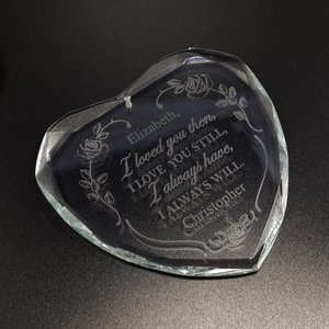 Popular en forma de corazón patrón de texto adornos de cristal decoración de Navidad ornamento personalizado - Product Image 1