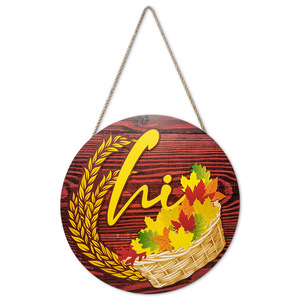 American Country Style Fall Thanksgiving Wooden <b>Sign</b> Circular Brown Wall Decor For Home Living Room Bedroom <b>Bathroom</b> - Product Image 5