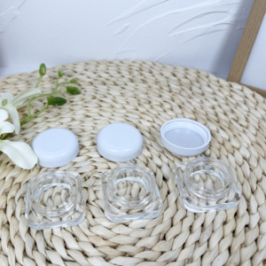 Tarro de vidrio con tapas resistentes a los niños Tarro de vidrio de cara recta de vidrio Premium transparente 1oz 4oz Cubo concentrado con tapa CR - Product Image 1