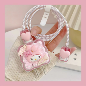 Ốp lưng dễ thương cho iPhone 20W USB-C Bộ sạc bộ sạc bảo vệ bộ sạc nhanh Silicone mềm hoạt hình dễ thương <span class=keywords><strong>3D</strong></span> - Product Image 5