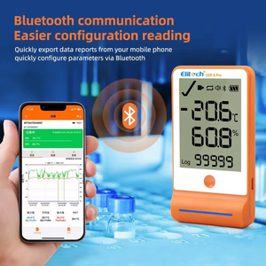 مسجل بيانات درجة الحرارة والرطوبة بشاشة LCD كبيرة، جهاز مراقبة سلسلة التبريد للصيدليات، مقياس حرارة IP65 بمنفذ Type-C قابل للتخصيص - Product Image 3