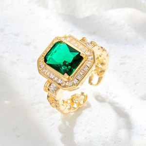 Geometric Micro Pave Zircon Open Ring <b>Adjustable</b> <b>Square</b> Index Finger Ring For Women Party Jewelry - Product Image 4