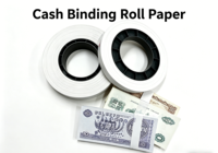 Rouleau de papier de reliure pour billets de banque avec logo imprimé personnalisé, largeur 20mm-40mm, résistant aux hautes/basses températures, pour la reliure de devises
