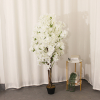 Arbre de cerisier artificiel JWT3834 pour décoration de mariage, grand arbre de cerisier blanc pour restaurant, hôtel, décoration de la maison, arbre fleuri
