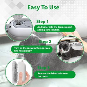 Brosse vapeur autonettoyante démêlante pour animaux de compagnie 2026 – Nouveauté très prisée pour chats, chiens et lapins – Toilettage poils longs/courts - Product Image 6