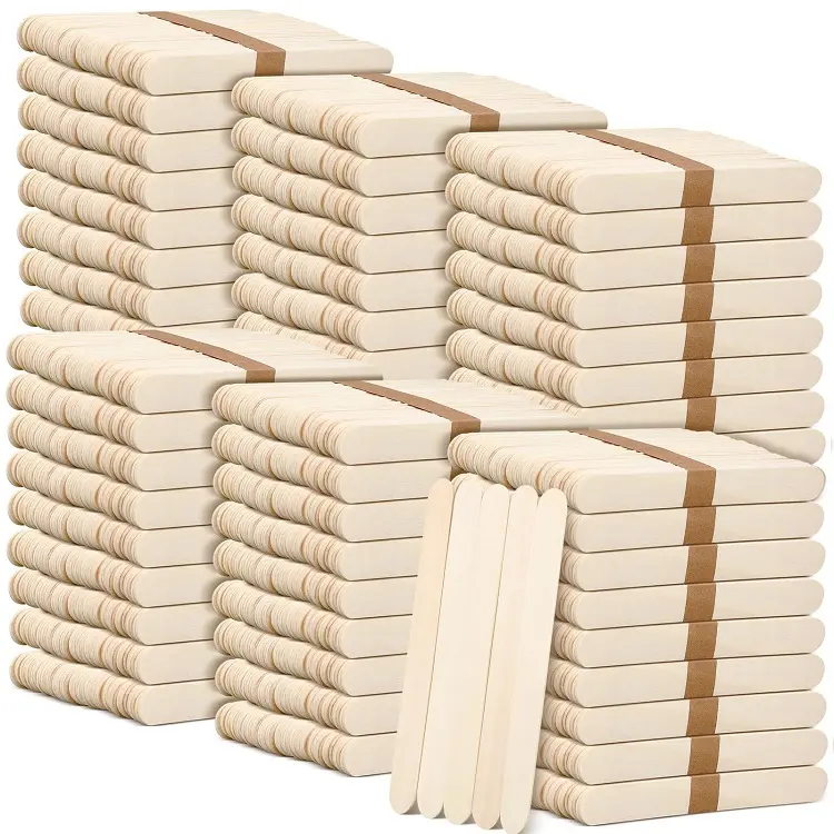 Bâtonnets de glace en bois naturel avec logo personnalisé Bâtonnets de glace pour bricolage