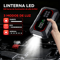 Compresseur d'air portable 3-en-1 150 PSI avec lumière LED et écran LCD, boîtier ABS, batterie externe 10000 mAh pour voiture