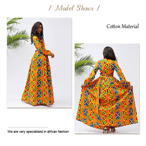 Vente en gros de robes imprimées à la cire, vêtements africains à manches longues pour femmes, grande taille, Kente infinity - Product Image 3