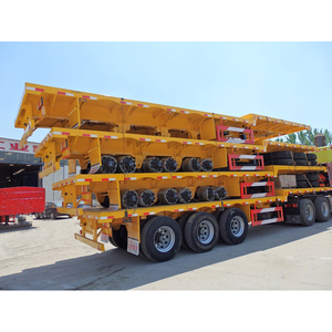 <span class=keywords><strong>3</strong></span> Assen 60 Ton 13M Opvouwbare Gooseneck Container Aanhangwagen Paard Trailer Transport Zware Machine - Product Image 2
