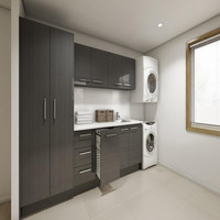 VERMONHOUZZ Ensemble d'armoires de buanderie en mélamine à bon prix et de bonne qualité pour la vente Armoire d'évier de buanderie avec machine à laver
