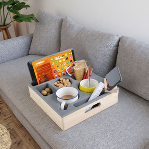 Porte-boissons en silicone Organisateur Canapé Bar <span class=keywords><strong>Snack</strong></span> Console Table Tasse Boîte Caddy Buddy Plateau Alimentaire Usage Domestique Meubles En Bois - Product Image 1