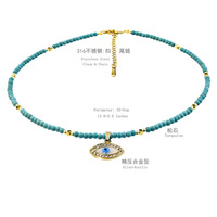 Collier de perles fait à la main en pierre naturelle colorée Niche Design en acier inoxydable empilé clavicule chaîne étoile pendentif collier