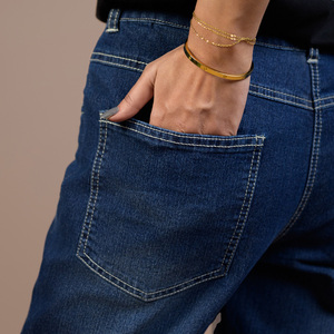 Jeans Dollywood para Mujer, Cintura Alta, Elásticos, Casuales, a la Moda, Corte Ajustado, Pierna Recta, para Uso Diario - Product Image 2