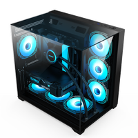 Boîtier d'ordinateur ATX, 3 côtés en verre trempé, cabinet de jeu, GPU jusqu'à 400 mm