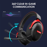 LDON R4 Headset Gaming Nirkabel 6.0 Lipat Over-Ear dengan Driver Balanced Armature, Latensi Rendah, Suara Surround, Pencahayaan Satu Warna