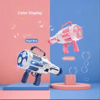 Máquina de Burbujas de Plástico para Niños, Pistola de Burbujas Espacial Gatling Recargable, Totalmente Automática, para Niños y Niñas