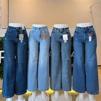 Jean cargo évasé taille mi-haute pour femme, en denim, séchage rapide, Spandex/Coton, style américain rétro