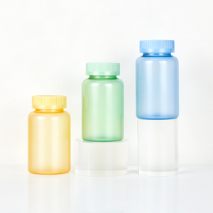 Bouteilles de pilules en PET nacrées colorées de 100 ml, bouteille en plastique givrée, bouteille de capsules pour soins de santé, bouteille de vitamines avec bouchon à l'épreuve des enfants - Product Image 3