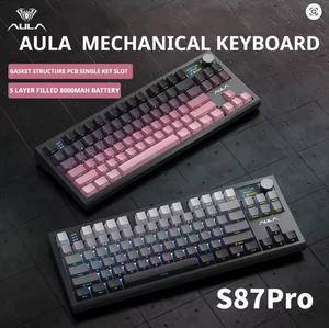 <span class=keywords><strong>Teclado</strong></span> Mecánico AULA S87 PRO con Interruptores Intercambiables en Caliente, Retroiluminación RGB Individual, Inalámbrico Bluetooth, para Juegos, con Botón de Pantalla - Product Image 4