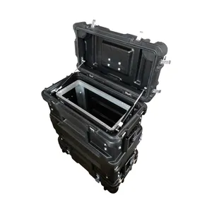 RU040 High Quality Waterproof IP65 Shockproof Protective Rack Case with Vibration Dampers (Tricases)