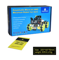 Kebestudio Kit mobil Robot Mecanum 4WD, Kit mobil tanpa papan Microbit
