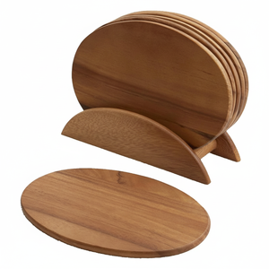 Plateau de service en bois d'acacia fini naturel avec support Parfait pour Sushi Fromage Charcuterie Dîner Table Décor Assiette Ensemble - Product Image 1