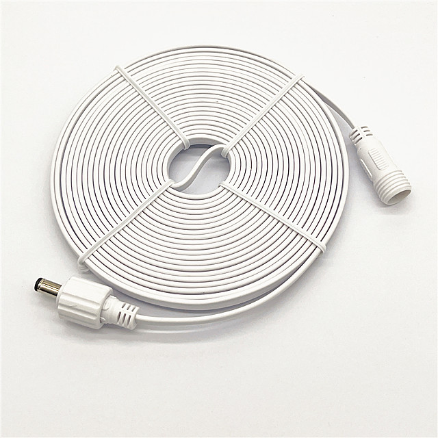 OEM Custom Waterproof DC5521 DC Extension Cable 22AWG Flat Wire for Security Surveillance Cameras