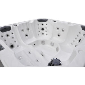 Extérieur en bois rond débordement étape couverture bain à remous <span class=keywords><strong>spa</strong></span> 4-6 personne jacuzzi souffleur jusqu'à maeeage tv bain à remous - Product Image 6