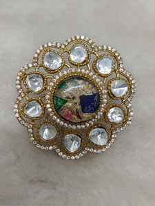 Bague en laiton personnalisée en diamant américain bleu pour femme pour une utilisation en vrac - Product Image 3