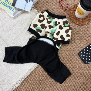 Vêtements pour chien à quatre pattes, imprimé léopard, coton, automne-hiver, combinaison chaude pour animaux de compagnie FW26043 - Product Image 3