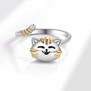 Verstelbare Roterende Cartoon Schattige Dier Kat Fidget <span class=keywords><strong>Ring</strong></span> Voor Meisje Roterende Angst Herleven Draaiende Anti Stress <span class=keywords><strong>Ring</strong></span> Sieraden - Product Image 5