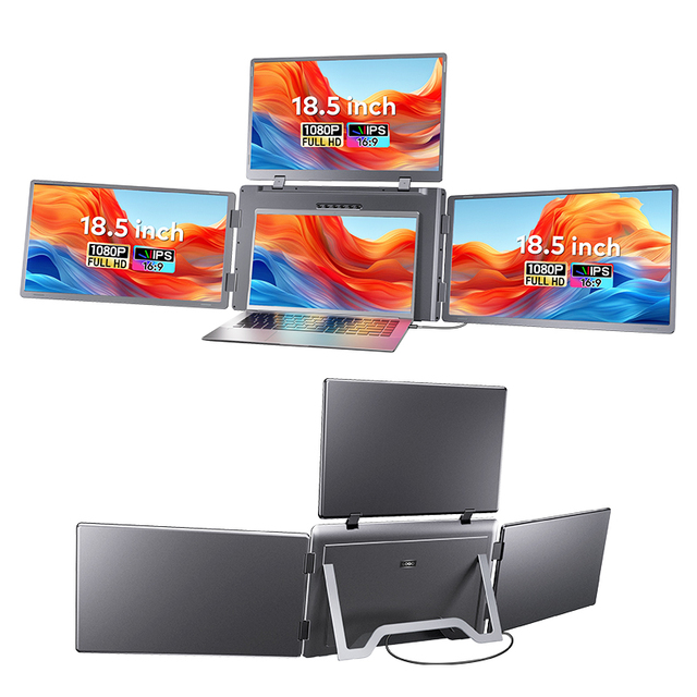 2026 Quad Portable LCD Monitor 18.5 Inch Super Large Screen FHD IPS Type-C for Business Laptop screen extender split monitor