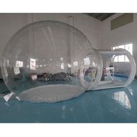Tente gonflable en cristal avec dôme à bulles transparent et Tunnel hermétique, location commerciale, Camping