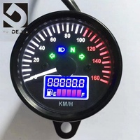 Spidometer motor Universal, meteran Digital 7 warna Speedometer