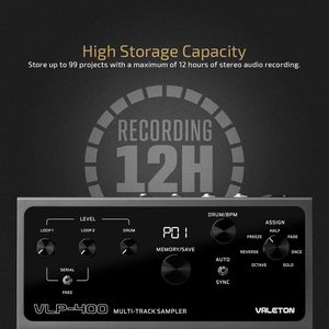 Pedal de Estación de Loop para Guitarra VALETON, 100 Ritmos Estéreo, 7 Efectos Personalizables, Perillas Asignables, Pedales de Pie, USB, Compatible con Win/Mac - Product Image 5