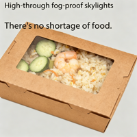 Emballage en papier kraft jetable de qualité supérieure, personnalisé et de qualité alimentaire, pour les boîtes de poulet frit et les contenants à emporter