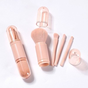 Retractable <b>Makeup</b> <b>Brush</b> Set 4 in 1 Travel <b>Makeup</b> <b>Brushes</b> with Protective <b>Case</b> Soft Powder Blush <b>Brush</b> for Women Girls - Product Image 1