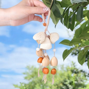 Wholesale HandWoven Ring Fu Character Natural Fruit Shell <b>Wind</b> <b>Chime</b> For Car Rearview Mirror Hanging Ornament - Product Image 6