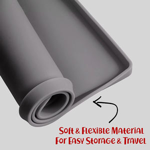 Alfombrilla Extra gruesa impermeable de silicona para perros, alfombrilla antideslizante de patrón sólido para alimentación de alimentos para mascotas para viajes en interiores y exteriores - Product Image 3