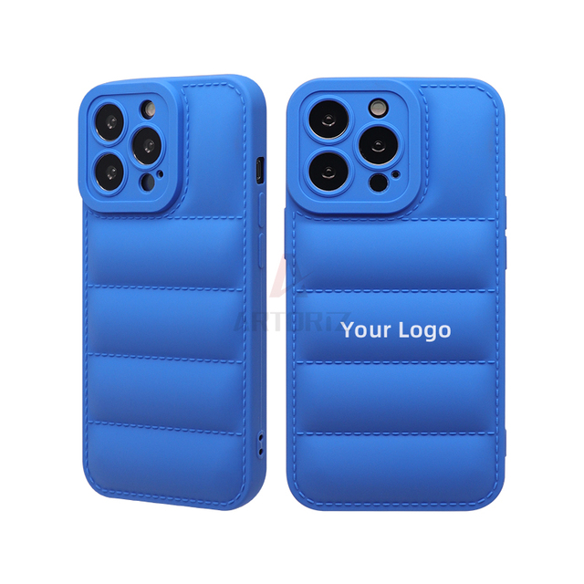Custom logo Print Design Soft Tpu Fashion Puffer Down Jacket Phone case Cover for iphone 15 14 13 12 11