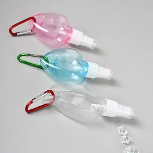 Porte-clés bouteille De pulvérisation en plastique, Petg, en forme De cœur, bouteille, porte-clés crochet, mousqueton