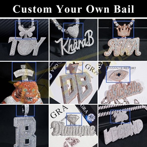 Bijoux pour hommes, testeur de diamants, plaqué or 14 carats, <span class=keywords><strong>argent</strong></span> 925, logo de lettre, chaîne hip-hop, chaîne personnalisée, <span class=keywords><strong>pendentif</strong></span> en moissanite VVS - Product Image 6
