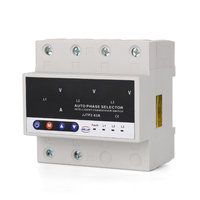 JIUJI 63A 100A Protecteur de tension et de courant triphasé réglable Sélecteur de phase automatique Commutateur de transfert intelligent