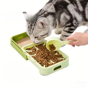 Cuenco retráctil de alimentación lenta, cuenco de alimentación lenta con compartimentos separados para alimentos secos y húmedos - Product Image 1
