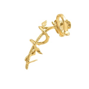 Minimalist Thorn Rose <b>Cuff</b> <b>Earrings</b> Inlaid With Zircon 18K Gold For Women Elegant Versatile Fashion Jewelry - Product Image 5