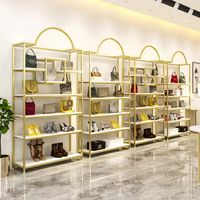 Support de supermarché créatif en métal doré robuste pour dames mode chaussettes chapeau présentoir décoration de magasin pour chaussures