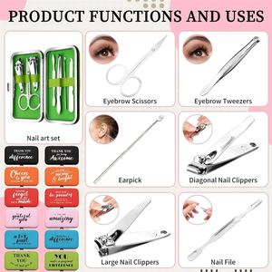 Customized Stainless Steel Nail Set Personal Care Travel <b>Gift</b> Manicure Tool Kit with Custom LOGO - Product Image 4